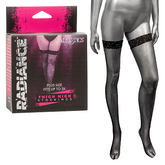 Radiance Plus Size Black Rhinestone Thigh High Stockings Fits Up to 3X Hosiery